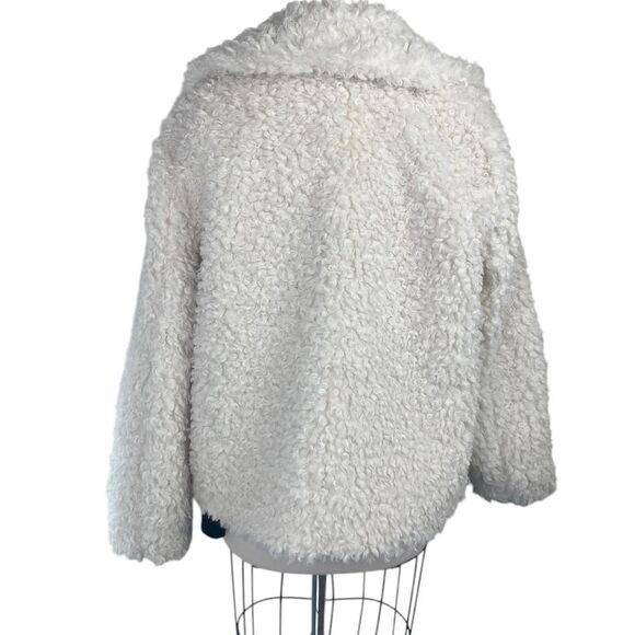 NEW Michael Kors L Faux Sherpa coat “ Fall 2024” medium length ivory - Picture 3 of 8
